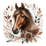 Fabric Panel 8x8 Brown Horse 100% Cotton Quilting Sewing Block M2409