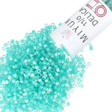 Miyuki Delica Seed Beads - Size 11/0 (1.6 mm), DB1813, Dyed Aqua Green Silk Satin, 7.2 g, Approx. 1440 Beads, Made in Japan