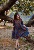 Gosriki Women'S Cotton Blend Printed Anarkali Kurta (Pond Blue-Gs_Xl_Blue_X-Large),Blue,,B0CHSCXV5T
