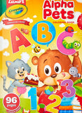 Luxor Crayola Alpha Pets Coloring Book for Kids, 96 Pages with 1 Sticker Sheet, Animal Themes, Travel Activity Kit, Gift for Kid
