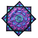 BVCY Flow Star(UV Reactive) Spinning Cloth Beginners Juggling and Skill Toy Easy to Rotate Double Sided Printing Dapo Star Blue&