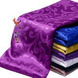 Manyshofu Jacquard Satin Fabric by The Yard - 60 Inch Wide, Shiny Brocade Purple Fabric Smooth & Floral Damask Fabric for DIY De