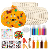 Faccito 12 Pcs Thanksgiving Large Wooden Pumpkin Cutouts 11 Inches Unfinished Wooden Craft Cutout Blank Pumpkin Shape Painting K