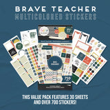 Happy Planner Sticker Pack, Teacher-Planner Stickers, Back-to-School Accessories, Planning Stickers for Teachers, 30 Sheets, 759