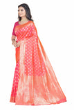 Sugathari Womens Banarasi Saree Pure Kanjivaram Silk Saree Soft New Ladies 2023 Design Wear Pattu Sarees Latest Party Sari Collections With Blouse Piece For Wedding Sadi (San Pari-192 Pink)