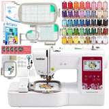 Brother PE545 Embroidery Machine with with 4 Embroidery Hoops, Accessories & 40 Spools of Polyester Embroidery Thead