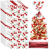 Yexiya 100pcs Cellophane Treat Bags Clear Gift Bag with Ribbon Bows Plastic Candy Goodie Bags for Party Favors Birthday Wedding 