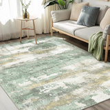 BEIMO 76x96 Green Abstract Area Rug, Washable Non-Slip for Bedroom