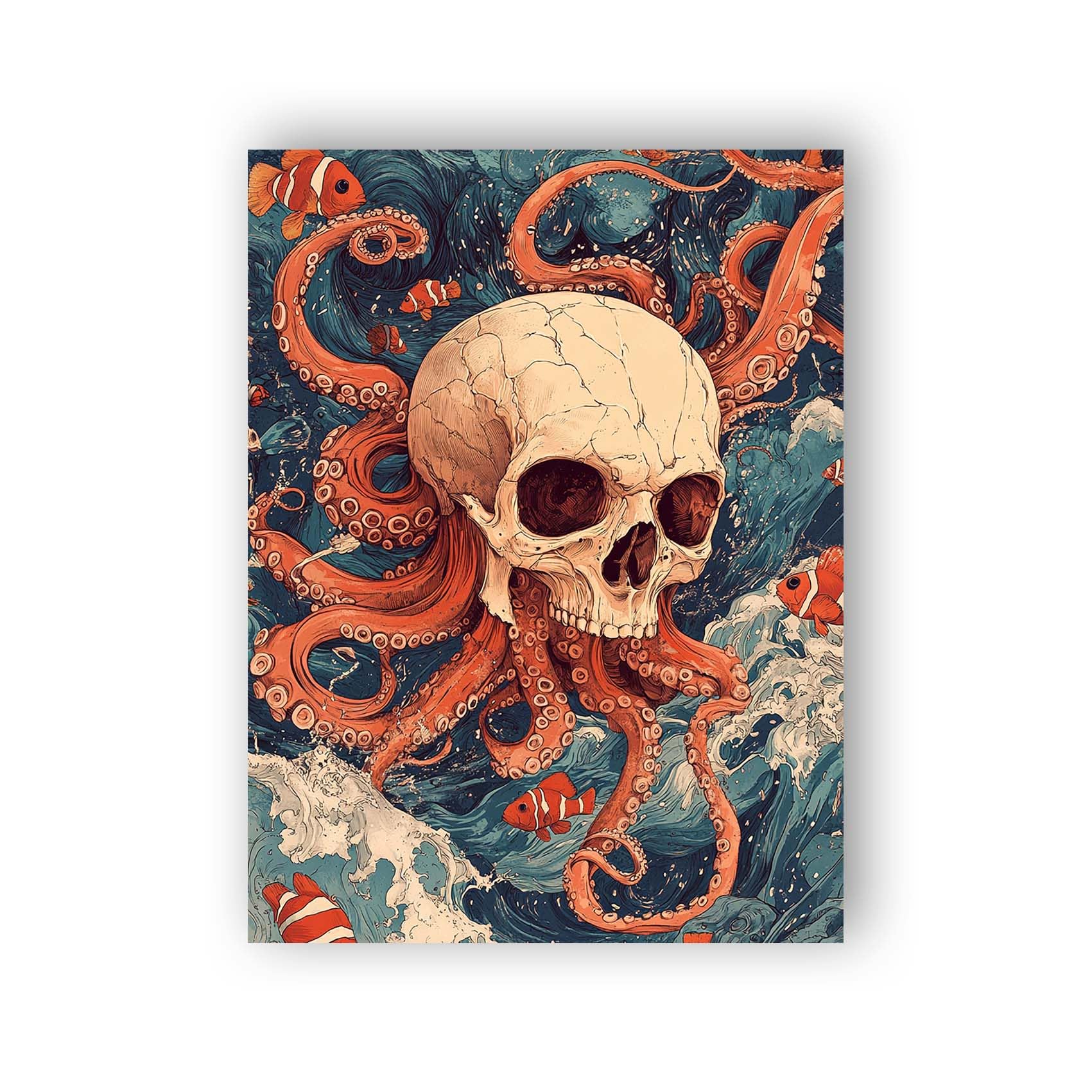 Wergund 5D DIY Diamond Art Skull, Diamond Art Kits for Adults Octopus, Diamond Painting Full Drill Crystal Rhinestone Embroidery