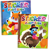 Omgouue 2PCS Thanksgiving Crafts for Kids Ages 4-8 Sticker Paint Books Includes Turkey Maple Leaf and More Designs Gift Fall The