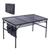 Nice C Table for Grill, Outdoor Table, Camping Cooking Picnic Tables, Card Tables Adjustable Height, Mesh Bag, Carry Handle (47.