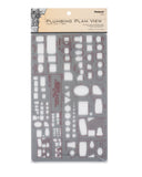 Pickett Plumbing Plan View Template, Three Scales: 1/16, 1/8 and 1/4 Inch (1163I)