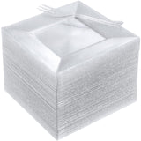 DaYammi 100 Pcs Plastic Dessert Plates 6 with 100 Pcs Plastic Forks 5.7- Silver Glitter Disposable Square Plate Fancy Salad Plat