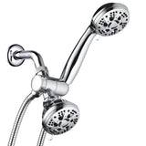 AquaDance Total Chrome High Pressure 3-way 48-setting Rain - Handheld Shower Head Combo - Angle Adjustable, Anti-Clog Jets, Tool