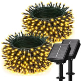 Soiarllt 2 Pack Solar String Lights Outdoor - Total 92FT 240 LED Solar Christmas Lights Outdoor Waterproof with 8 Lighting Modes