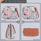 Adisa Women Girls Floral Print Faux Leather Sling Bag Crossbody (Sl6003-Grn_Green),Green,,B09KTYQB4K