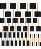 Bates- Foam Paint Brushes, 40 Pack, Assorted Sizes, 1/2, 1, 2 & 3, Foam Brushes for Painting with Lightweight Wooden Handles