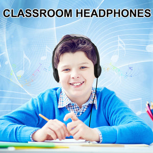 CN-Outlet 10 Packs School Headphones Bulk for Classroom Students Kids Children Toddler Boys Girls Teens and Adult (10 Black)