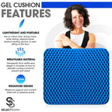 SelectSoma Gel Seat Cushion for Long Sitting Pressure Relief for Back, Sciatica, Coccyx, Tailbone Pain - Cushion for Office Chai