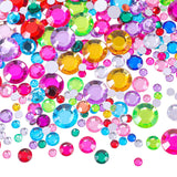 Chuangdi 516 Pcs Acrylic Round Rhinestone Round Crystal Gems Rhinestone Flat Back 18mm/12mm/10mm/6mm for Valentine Wedding Decor