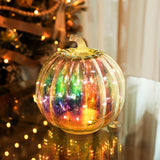 hvfun Colorful Mercury Glass Pumpkin with Built-in LED Light - Enhance Your Fall Decor with Magical Glow-Perfect Harvest Festiva