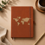 DiKraft A5 Ruled Diary With Pen Holder & Elastic Closure | Premium Leatherette Hardcover Notebook, 200 Ruled Pages, 6 X 8 Inch 