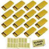 Cubic Ape Slide Top Tin Containers for Lip Balm, Solid Perfume (0.5 oz, 16-Pack, w/Labels) - (Small) Empty Cosmetics Metal Boxes