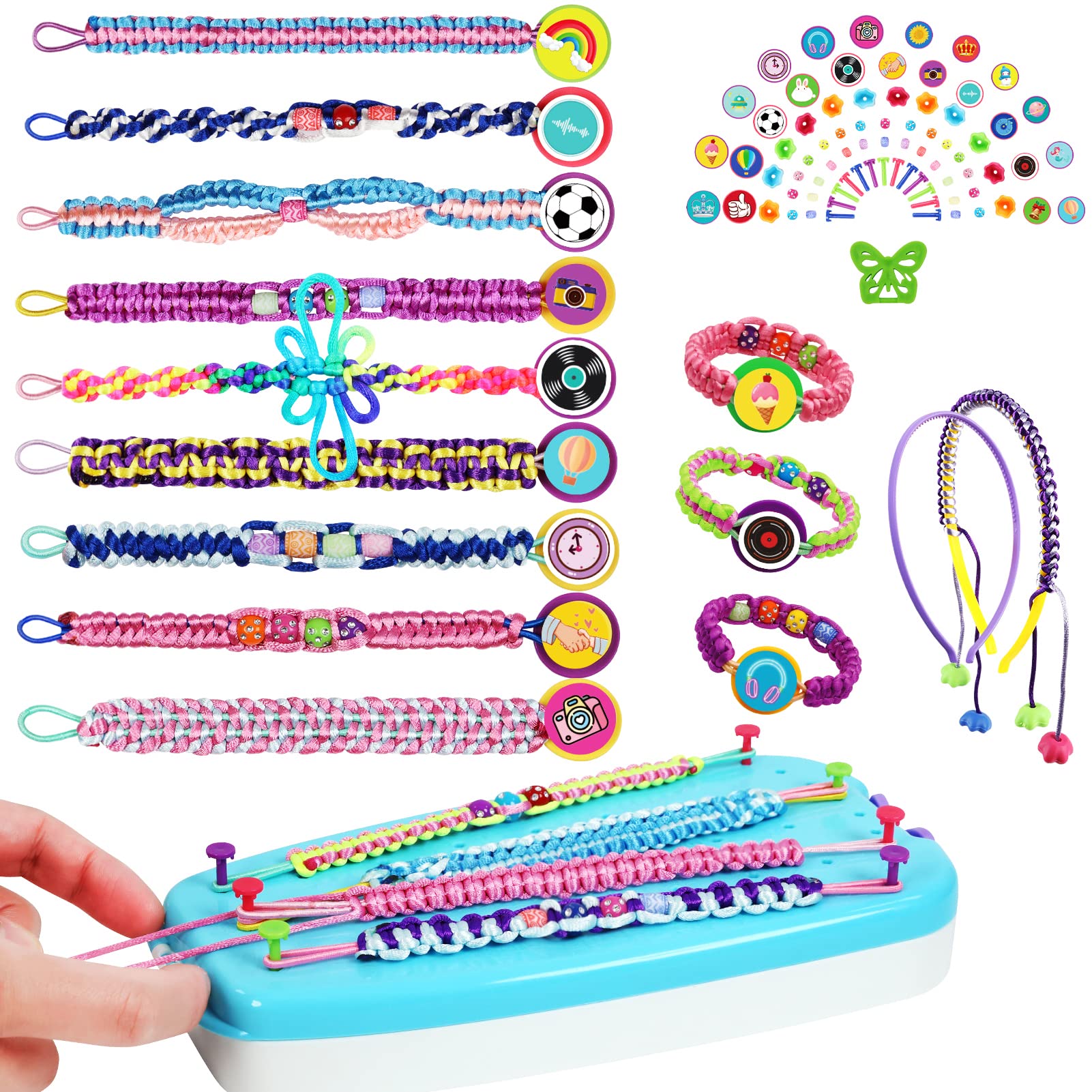Friendship Bracelet Making Kit for Teen Girls - Arts and Crafts Ideas for Kids Age 6 7 8 9 10-12, DIY Handmade Toys for Birthday