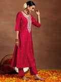 Libas Women'S Silk Blend Kurta Set (Gs987_Pink Pink Xs