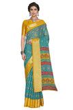 Glory Sarees Womens Organza Bandhani Saree With Blouse Piece (Organza101_Firozi)