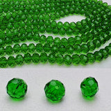 Chengmu 4mm Rondelle Glass Beads for Jewelry Making, Faceted Briolette Crytal Spacer Beads for Bracelet Necklace Earring, Grass 