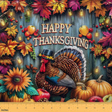 jejeloiu Turkey Fabric by The Yard Fall Pumpkin Upholstery Fabric Thanksgiving Decor Waterproof Indoor Outdoor Decor for DIY Sew