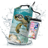 Waterproof Dry Bag,Sea Turtle Starfish Nautical Small Waterproof Backpack 2L/5L/10L/20L/30L/40L Floating Lightweight Bags for Ka