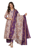 Wedani Cotton Printed Kurta Set For Women Cream,CREAM,2XL,,,