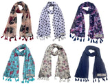 Fusfus WomenS Printed Chiffon Scarves And Stoles, Free Size(Multicolour, Fs1642) Pack Of 6 (Multicolor2)