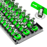 Ernst Manufacturing 8481 Socket Boss 3-Rail Multi-Drive Socket Holder Tray for Toolbox, Twist-Lock Secures Sockets, Green, Socke