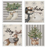 LARTSFRO Vintage Christmas Snowman Winter Swedish Dishcloths for Kitchen, Swedish Dish Cloths for Christmas Deer, Papaya Reusabl