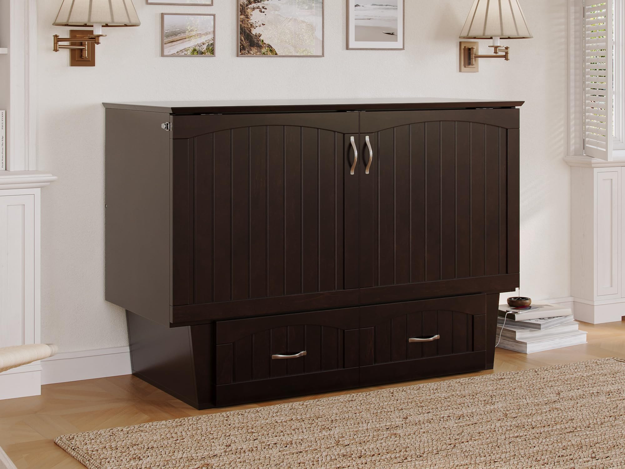 Nantucket Full Murphy Bed Chest In Espresso