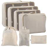 Ubase 7Pcs Packing Cubes, Luggage Packing Organizers Packing Cubes Set For Travel (Beige, Nylon)