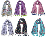 Fusfus WomenS Printed Chiffon Scarves And Stoles, Free Size(Multicolour, Fs2491) Pack Of 6 (Multicolor4)