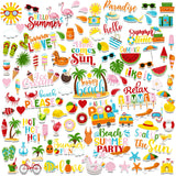 100 Pcs Summer Themed Paper Die Cuts Cardstock Scrapbook