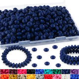 HHCFAST 270Pcs Lentil Silicone Beads for Pens, 12mm Silicone Spacer Beads for Keychain Making(Navy Blue)
