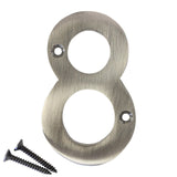 RCH Hardware 2278AN075 | Decorative 3 (75mm) Antique Nickel Finish Brass House Number Numeral (8)