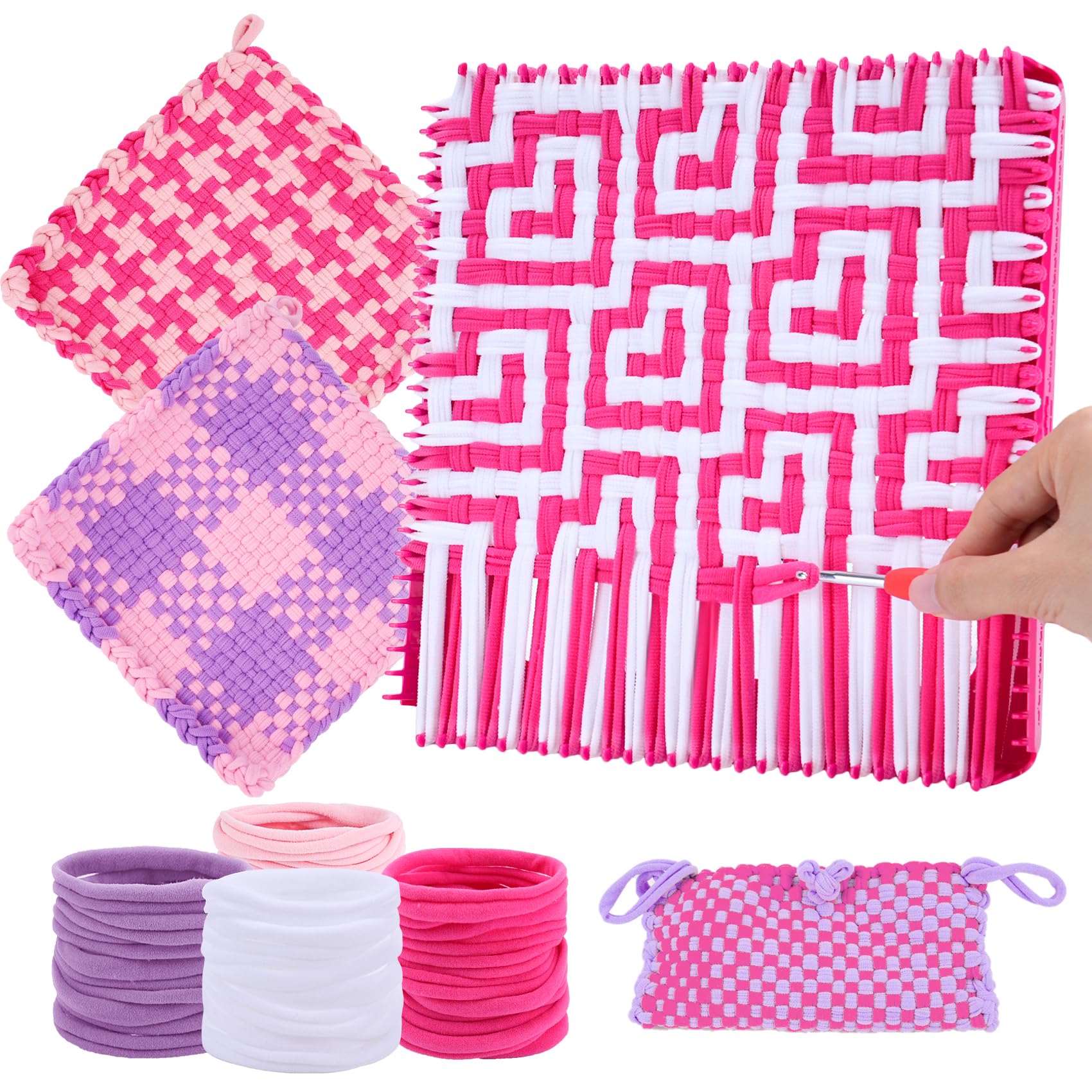 Pro 10 Inch Potholder Loom Kit for Kids & Beginners, Large Weaving Loom Crafts for Girls Age 6-12 Year Old & Adults, Gift Ideas 