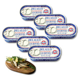 DeLallo Anchovies, Tinned Fish Packed in Sea Salt and Olive Oil, Briny Savory Flavor, Meaty Texture, Kosher, Non-GMO, Gluten-Fre