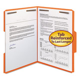 Smead 12540 Folders Two Fasteners 1/3 Cut Assorted Top Tabs Letter Orange 50/Box