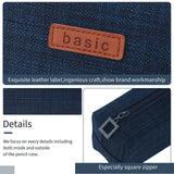 Angoobaby Small Pencil Case Student Pencil Pouch Coin Pouch Cosmetic Bag Office Stationery Organizer For Teen School-Dark Blue