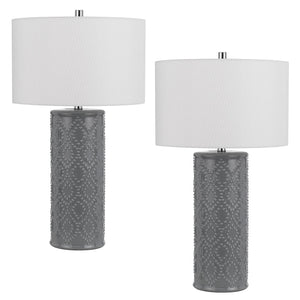 150W 3 Way Castine Ceramic Table Lamp, Priced And Sold As Pairs