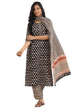 Libas Women'S Cotton Printed Kurta Set (400037O_Black_Xxl)