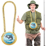 Tondiamo Sports MVP Turnover Chain Medal 6 Big Gold Champ Award Necklace Chain Baseball Basketball Football Soccer Softball Voll